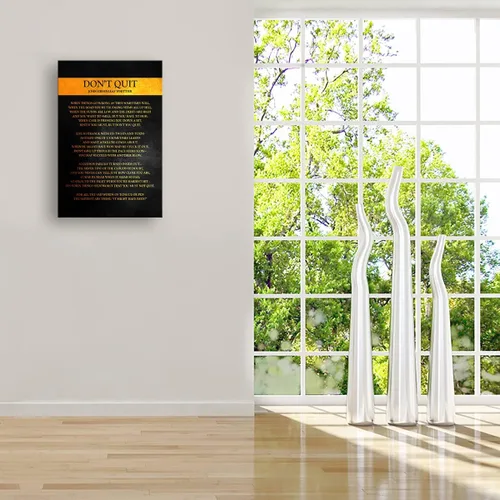 Miniatura 4 de Arte de pared en lienzo enmarcado con poema Don't Quit, póster motivacional, imágenes inspiracionales para sala de estar, regalo de poesía enmarcado
