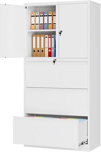 Miniatura 17 de Archivador de 2 cajones con cerradura, archivador vertical móvil para colgar carpetas tamaño A4/carta/legal, debajo del escritorio, pequeños