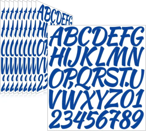 Miniatura 22 de 780 piezas de 10 hojas de calcomanías de letras, calcomanías de alfabeto de buzón de vinilo, calcomanías autoadhesivas impermeables para buzón, Rojo