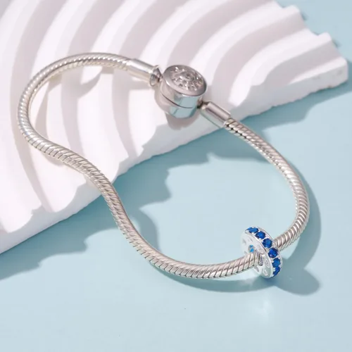 Miniatura 30 de 925 plata esterlina espaciador encanto grano con CZ transparente para pulseras Pandora Charms