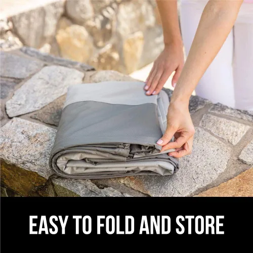 Miniatura 8 de GORILLA GRIP Funda impermeable grande para sofá de patio al aire libre, 58 pulgadas, juegos de fundas ajustables para muebles para invierno