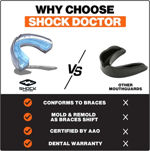 Miniatura 5 de Shock Doctor Ultra - Protector bucal para aparatos dentales, protege tus aparatos dentales, fútbol, lacrosse, baloncesto, béisbol