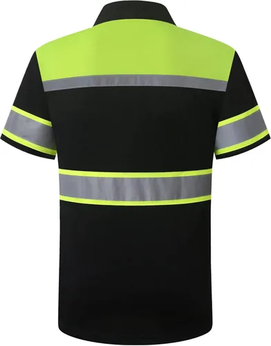 Miniatura 6 de Camisas de seguridad HoliSecure para hombre, camisas polo reflectantes de alta visibilidad para hombre con bolsillo, ropa de trabajo de manga corta