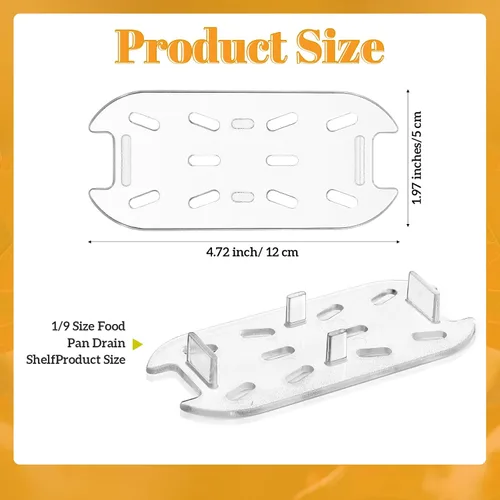 Miniatura 3 de Zubebe 6 unidades de estante de drenaje de plástico para tamaño bandeja de alimentos transparente rejilla de plástico acrílico bandejas de drenaje