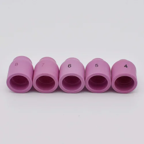 Miniatura 9 de 10 unids TIG lente gas alúmina boquilla cerámica taza 53n58 53n59 53n60 53n61 53n61s #4 #5 #6 # 7 #8 para la antorcha de soldadura TIG 9 20 25