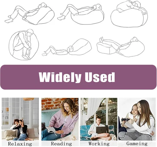 Miniatura 6 de Morbuy Funda para silla puff para niños y adultos (sin relleno), funda suave para sofá cama, lavable, de gran tamaño, para sala de estar