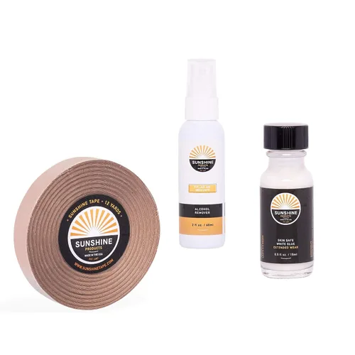 Miniatura 10 de Kit de reemplazo de cabello - Cinta 1522 rollo de 1/2 pulgada x 12 yardas, pegamento blanco para peluca de pegamento extendido, removedor