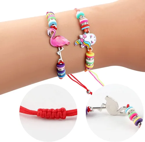 Miniatura 4 de Lorfancy 12 pulseras para niños y niñas, joyería con colgante de animal de unicornio, búho, pulsera de amistad tejida con diamantes de imitación