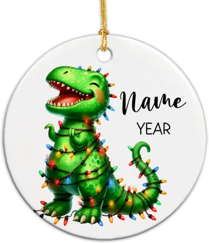 Miniatura 15 de Adorno personalizado de reno para la primera Navidad, adornos de cerámica de reno bebé para árbol de Navidad 2025, adorno de Navidad del primer