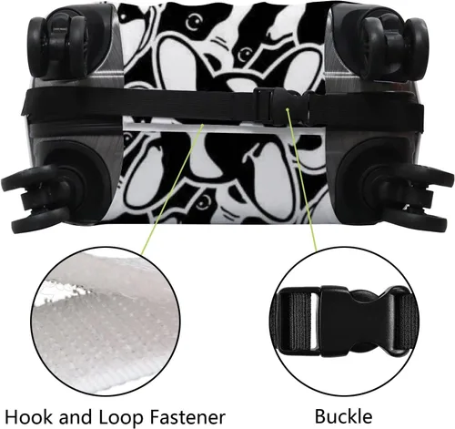 Miniatura 3 de Funda de equipaje antiarañazos para equipaje de 18 a 32 pulgadas protector de maleta elástica lavable funda duradera para maleta Bulldog Francés S