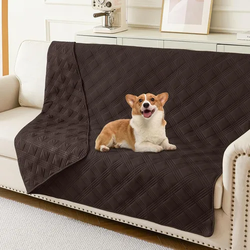 Miniatura 72 de hyha Manta impermeable para perros, manta reversible para cama de mascotas, funda suave para sofá/sillón lavable para perros, fundas impermeables