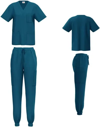 Conjunto de ropa quirúrgica elástica para mujeres y hombres, camiseta médica y pantalones deportivos