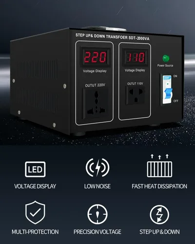 Miniatura 4 de Transformador elevador/abajo 220v a 110v, 2000W 110 a 220 convertidor de voltaje 120v a 240V Heavy Duty Power Transformer