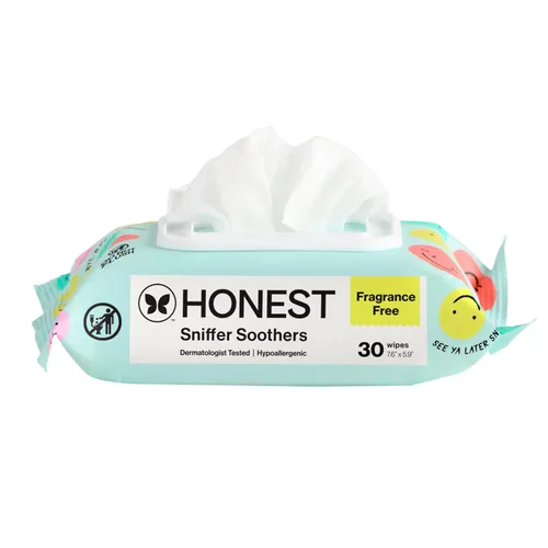 The Honest Company Toallitas eliminadoras de mocos a base de plantas, calmante para la nariz con aloe, hipoalergénicas, piel sensible, verificado