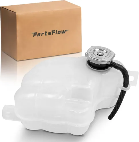 Partsflow Tanque de depósito de refrigerante del radiador del motor delantero con tapa y tubo compatible con 2009-2010 Dodge Journey 3.5L /