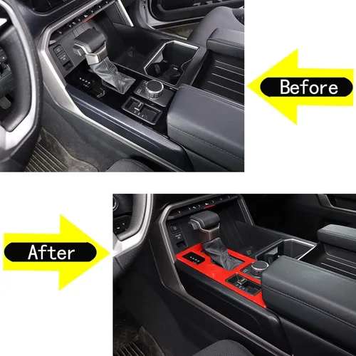 Miniatura 5 de Aunginsy Cubierta de panel de palanca de cambios de control central compatible con Toyota Tundra/Sequoia 2022-2026, consola de palanca de cambios