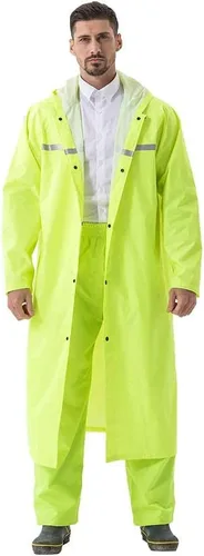 Miniatura 11 de Impermeable para Adultos, Ponchos de Lluvia con Capucha para Hombre, Chaqueta ligera, Impermeable, Larga, Cortavientos para Hombres Mujeres