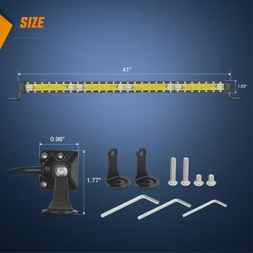 Miniatura 2 de Nilight Barra de luz LED delgada de 40 pulgadas, 104 LED, de una sola fila, combo Spot Flood de luces antiniebla, luces de conducción, luces