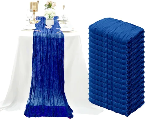 Miniatura 37 de Paquete de 8 caminos de mesa de gasa morada de 10 pies, camino de mesa de tela de queso de gasa de 35 x 120 pulgadas, romántico, bohemio, para boda