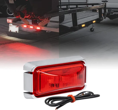 Miniatura 20 de TRUE MODS 2 piezas 2.5" Luz LED roja para remolque con bisel negro [DOT FMVSS 108] [SAE P2PC] [montaje superficial] [impermeable IP67] luces de Rojo