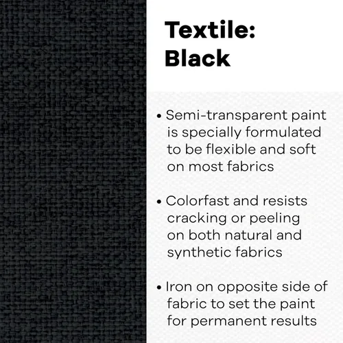 Miniatura 2 de Jacquard Pintura Textil 8 Oz Negro