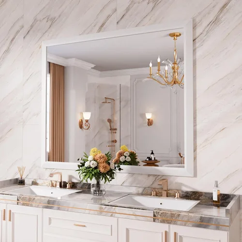 Miniatura 65 de Amorho Espejo de Baño Negro, Espejos de Pared de 24x30 Pulgadas con Marco de Metal Grueso para Sobre el Fregadero, Dormitorio, Sala de Estar