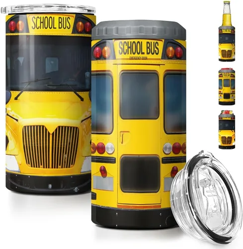 Miniatura 8 de SANDJEST Regalos para Papá Bonito de Bonus - Vaso de 12oz de la Hijastra, el Hijo - Diseño 4 en 1 Vaso de Papá Paso Aislante Enfriador de Latas