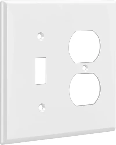 Miniatura 4 de Enerlites placas para combinación de apagador de pared, tamaño estándar, de policarbonato irrompible, color blanco, Blanco, 1
