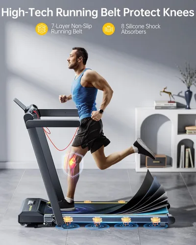 Miniatura 7 de TOPUTURE Walking Pad Treadmill with 12% Incline & Handle Bar, Treadmills for Home with Bluetooth Speaker, 4 in 1 Under Desk Treadmill Folding