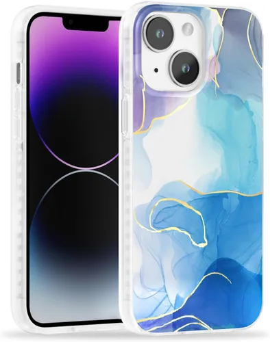 Miniatura 55 de SCORPIFY Funda para iPhone 13 con diseño floral de Nemophila azul, bonita funda transparente para teléfono con flores para mujeres y niñas