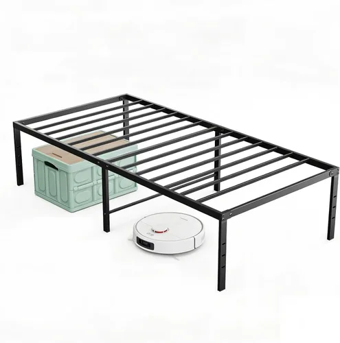 Miniatura 12 de OLIXIS 14in Metal Twin Bed Frame High with Storage Space, Sturdy Steel Slat Support with 800LBS Heavy Duty, No Box Spring Needed, Easy Assembly