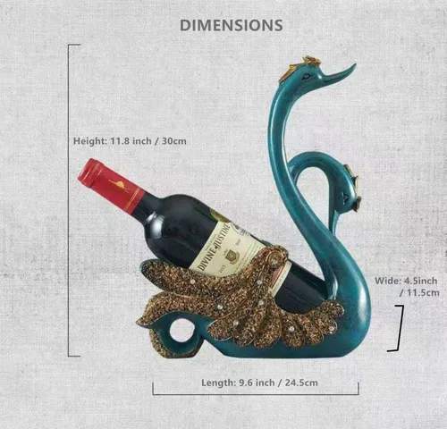 Miniatura 5 de Fantes Soporte para vino de cisne, soporte para botellas, mostrador, soporte de almacenamiento para boda, fiesta, decoración del hogar (cisne azul)