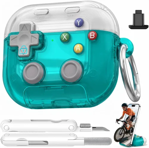 Miniatura 14 de Funda para AirPods Pro 3, con botón presionable, bloqueo de seguridad y soporte para teléfono, funda de regalo divertida para mujeres y hombres
