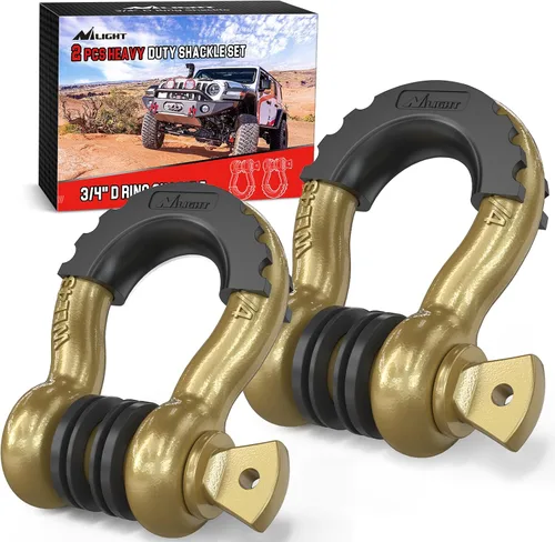 Miniatura 43 de Nilight - 2 grilletes en forma de anilla en D de 3/4 pulgadas con tornillo pasador de 7/8 pulgadas, 41 887 libras, resistentes a la rotura