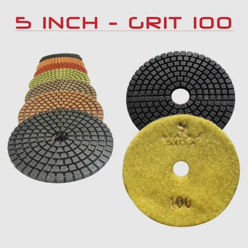 Miniatura 3 de Juego de discos pulidores de 5 pulgadas y diamante húmedo de grado prémium para pulir concreto
