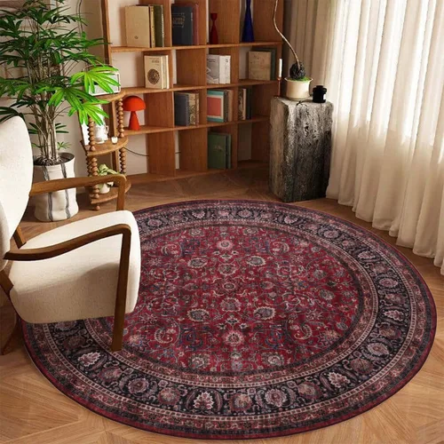 Miniatura 18 de GLN Rugs Traditional Collection - Alfombra de felpilla lavable a máquina, tradicional, antideslizante, alfombra de felpilla de pelo bajo, para sala