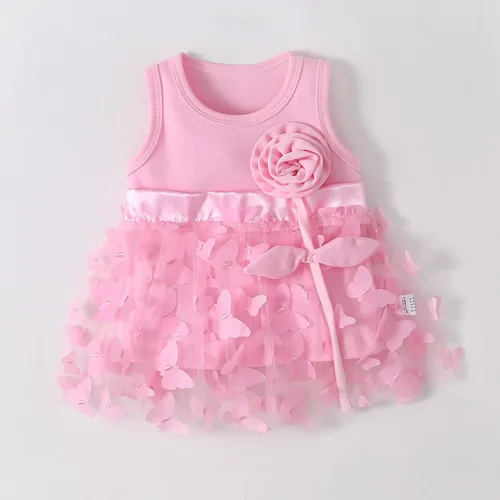 Miniatura 4 de Niyage Conjunto de mameluco de vestido con flores para bebé, traje de fiesta con tutú para bebé