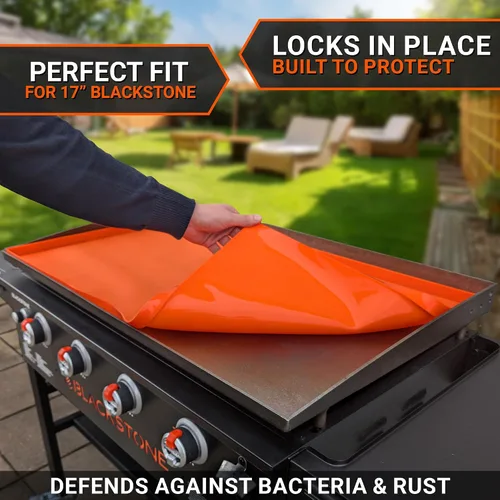 Miniatura 2 de Alfombrilla de plancha de silicona premium de 17 pulgadas para parrilla Blackstone de 17 pulgadas, cubierta de plancha de silicona resistente