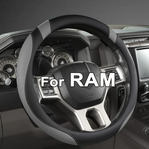 Miniatura 13 de West Llama Funda personalizada para volante de automóvil Dodge RAM 1500 2500 3500, 15.5-16 pulgadas