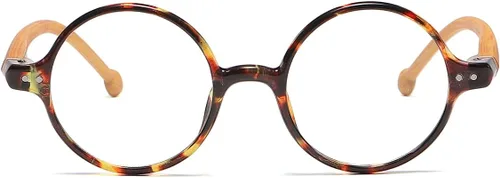 Miniatura 2 de JOVAKIT Lentes de bloqueo de luz azul redondos retro para mujeres y hombres, estilo literario vintage, sin receta