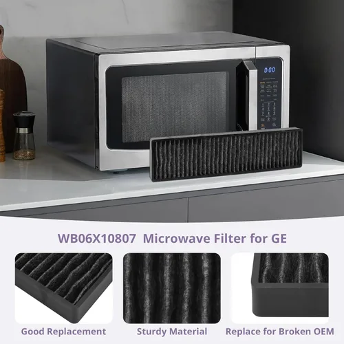Miniatura 6 de WB06X10807 Reemplazo del filtro de carbón de microondas para GE JNM7196SK6SS, JVM7195SK6SS, JNM7196DK5BB, JVM7195DK5WW, JVM7195EK5ES, PNM9216SK5SS