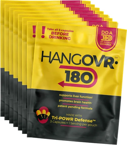 Miniatura 9 de Hangovr 180 Tri-Power Before Drink Defense - Paquete de 4 – Apoya la salud del hígado y el cerebro, siéntete más fresco y mejor energía – Tomar