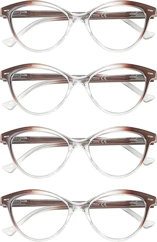 Miniatura 11 de HEEYYOK 1.75 lentes de lectura para mujer con cara pequeña, diseño de ojo de gato, paquete de 4 lentes de lectura con bisagra de resorte Paquete
