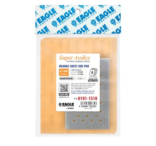Miniatura 16 de Super Assilex Hojas de Lijado Flexibles Job-PAK, Lime K-1000, U191-2507, 4 Hojas + 1 Almohadilla de Mano M para Medias Hojas K-1000 Lima
