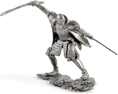 Miniatura 10 de General chino, dinastía Han. Escultura de metal. Colección 2.126 in (escala 1/32) Figura miniatura. Soldados de juguete de lata