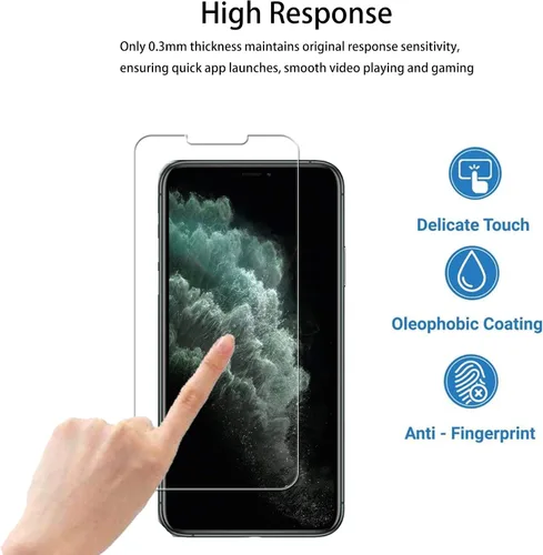 Miniatura 5 de Marco de fácil alineación diseñado para iPhone 11 Pro Max Protector de pantalla de vidrio templado 2-Pack Película protectora de lente de cámara