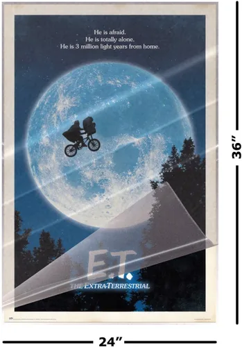 Miniatura 2 de E.T. The Extraterrestre - Póster de película (estilo regular, bicicleta y luna) (tamaño: 24 x 36 pulgadas) (póster laminado)