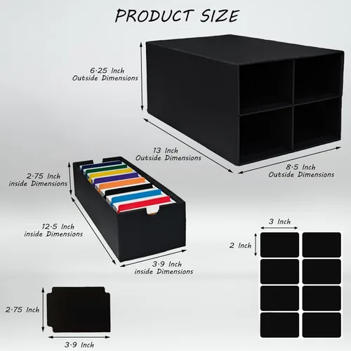 Miniatura 2 de 4 juegos de cajas de almacenamiento de tarjetas coleccionables, incluye 16-750 cajas CT y 64 divisores, más de 12000 tarjetas coleccionables