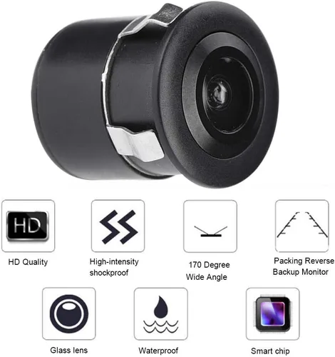 Miniatura 3 de Cámara de seguridad, mini cámara CCTV con cable 170°gran angular para el coche