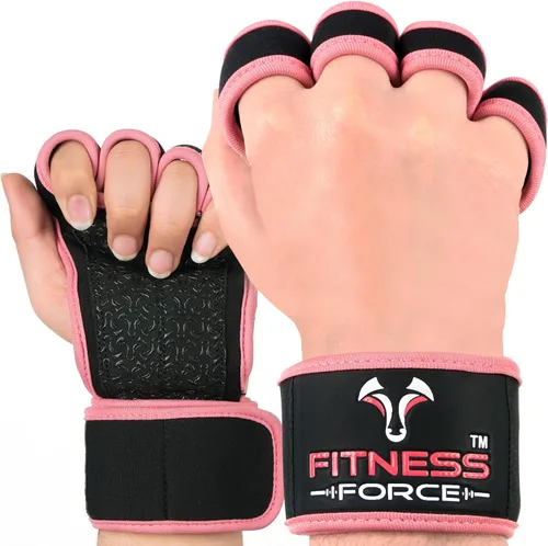 Miniatura 6 de FITNESS FORCE Ventilated Weightlifting Gloves Workout Gloves for Men & Women with Built-in Wrist Wraps Fingerless Gym Gloves for Men Perfect for